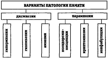 Возможные варианты патологии памяти